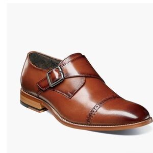 Men's Single Monk Strap Dress Shoe in Cognac Brown